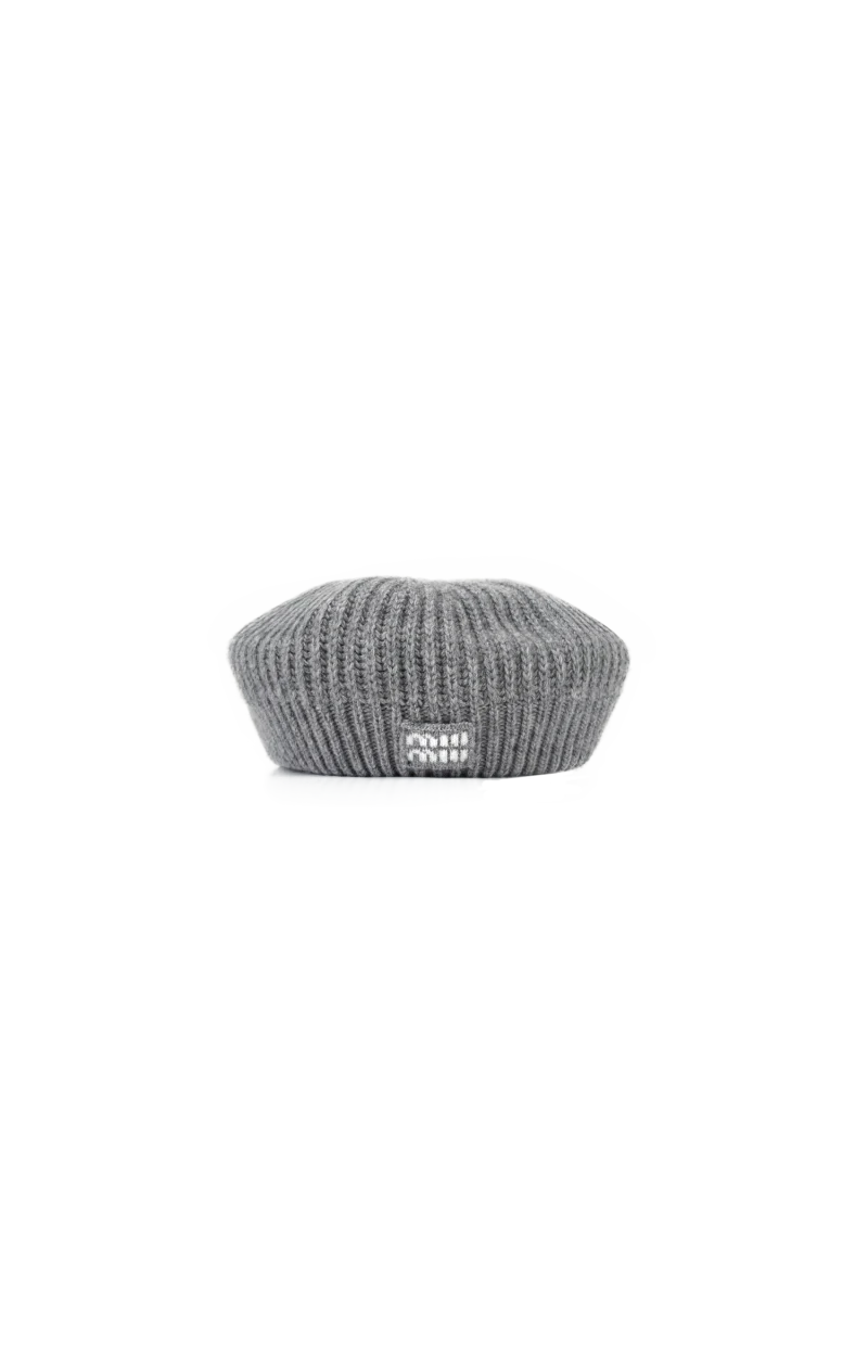 Logo-Embroidered Ribbed-Knit Beret