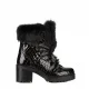 Дамски черни боти пух New Italia Shoes — снимка 2
