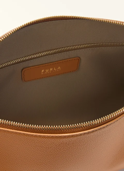 Кожена чанта Furla Debby Brandy — снимка 6