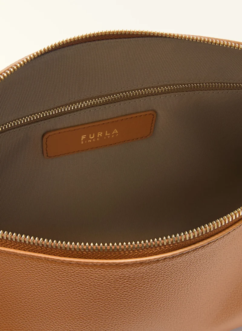 Кожена чанта Furla Debby Brandy — снимка 6