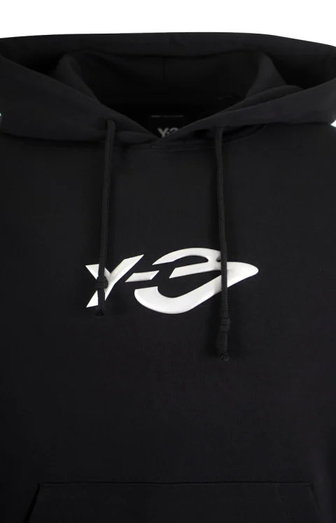 Y-3 French Terry Liquid Logo Hoodie in Black — снимка 2