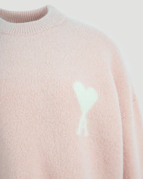 Alpaca Ami de Coeur Crewneck Sweater in Pink — снимка 4