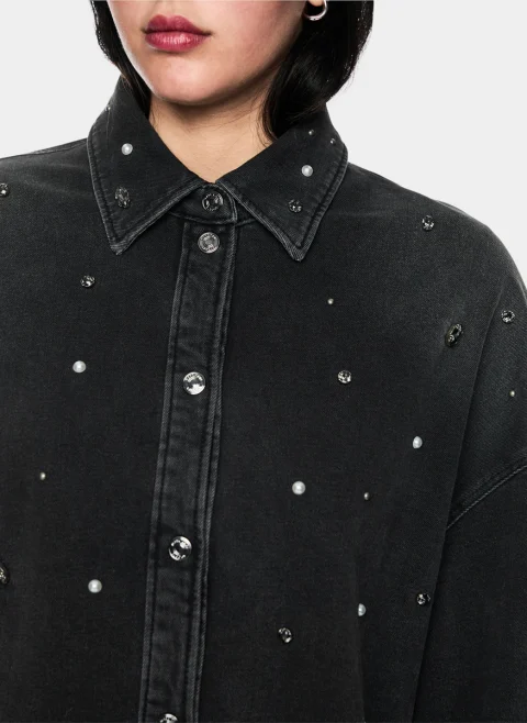 Риза от деним със 'sparkling' детайли Marc Cain Sports — снимка 4