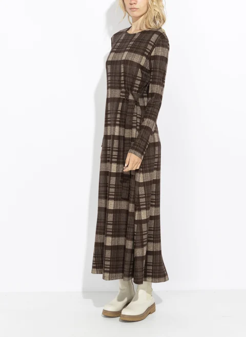 Дълга рокля с кариран принт Weekend Max Mara Wkdpalo — снимка 4