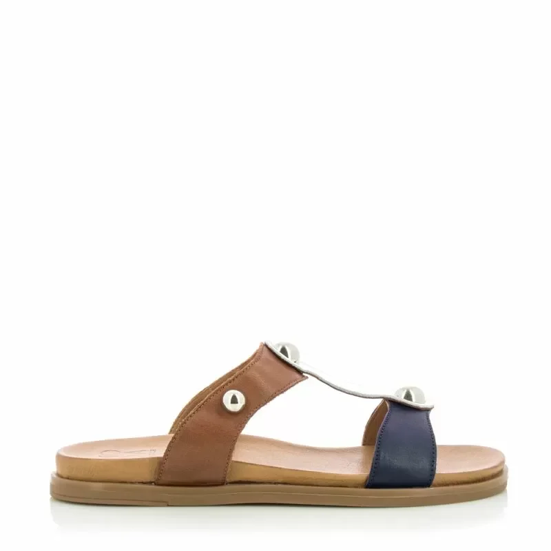 Дамски Равни Чехли MODA IN PELLE – 25091ONEY NAVY TAN 07
