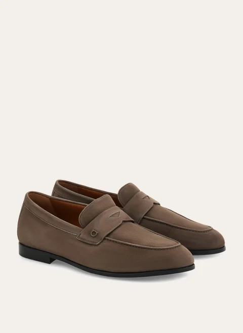 Велурени мокасини с детайл 'Gancini' Ferragamo — снимка 2