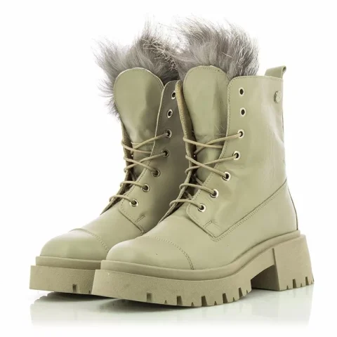 Дамски Кубинки CARLO FABIANI – 28105 PELICA IVORY FUR — снимка 4