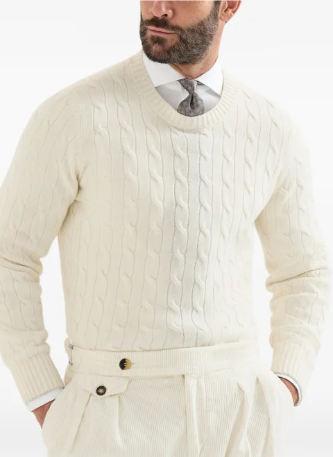 Пуловер от кашмир 'Cable-knit' Brunello Cucinelli — снимка 2