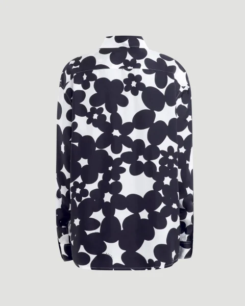 Black and White Shirt with Dillies Print — снимка 2
