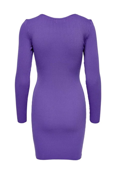 Рокли Onlperla L/S Peek A Boo Dress Knt 15272744 19-3847 TCX Deep Blue — снимка 2
