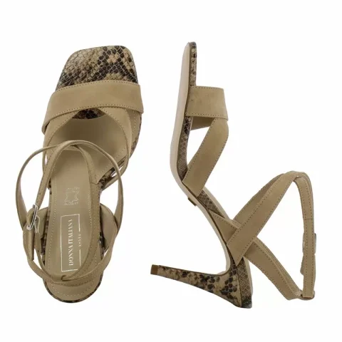 Дамски Сандали На Ток DONNA ITALIANA – 11604-619-508 PISA NEW WARM TAUPE — снимка 5