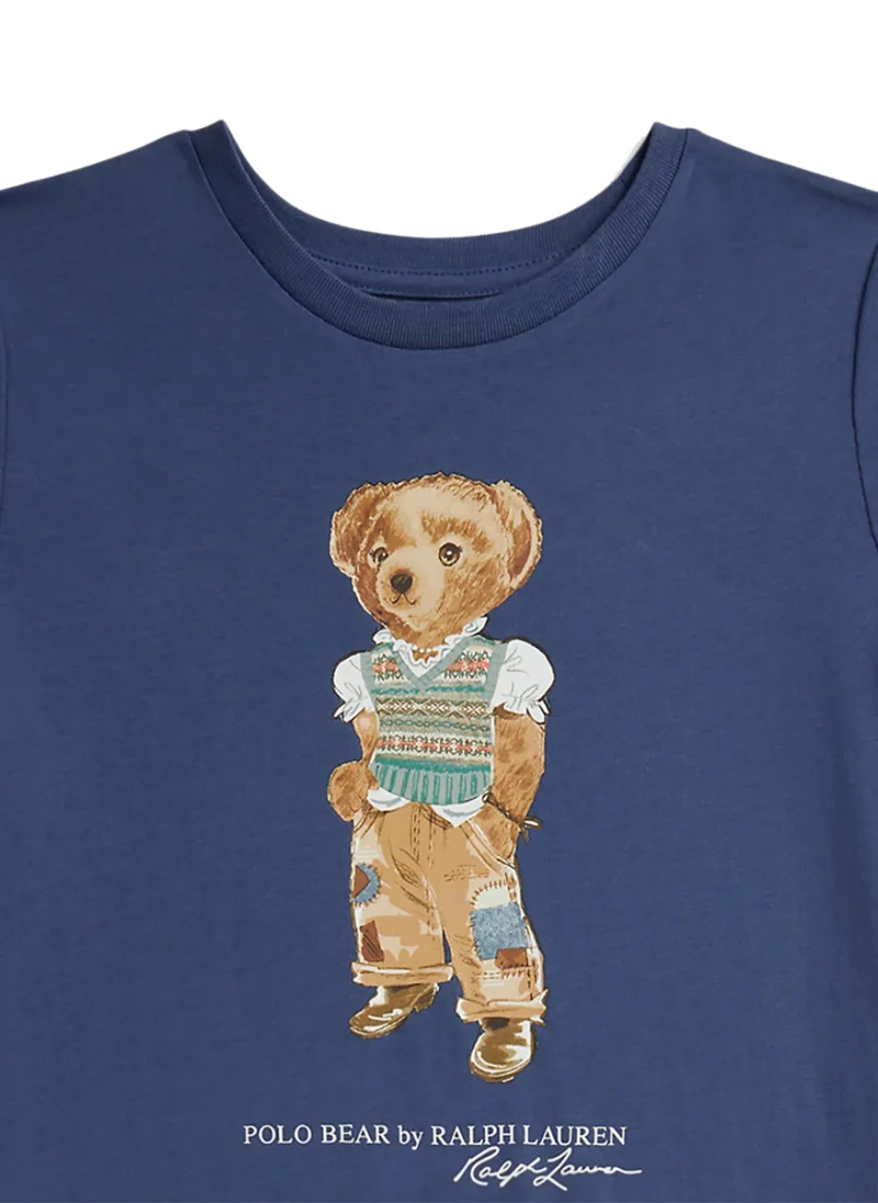 Рокля с принт 'Polo Bear' Ralph Lauren Kids 7-14 — снимка 3