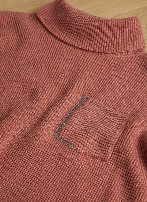 Кашмирен пуловер с монили Brunello Cucinelli Kids — снимка 2