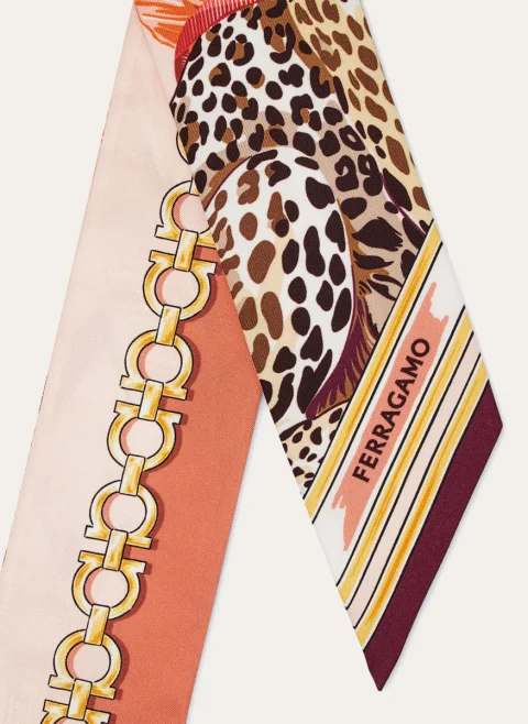 Копринен шал с принт 'Felini' Ferragamo — снимка 3