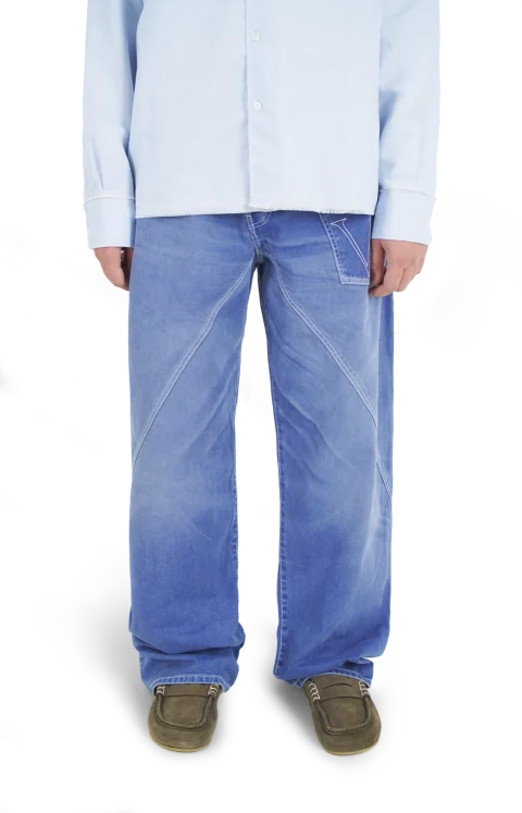 Twisted Workwear Denim Jeans in French Blue — снимка 2