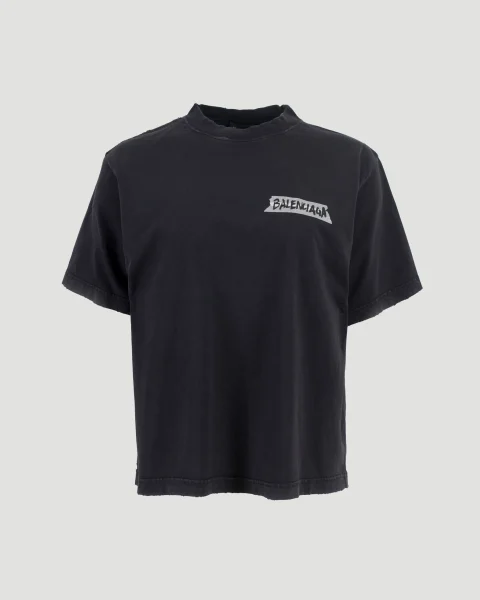 Women's Masking Tape T-Shirt in Black
