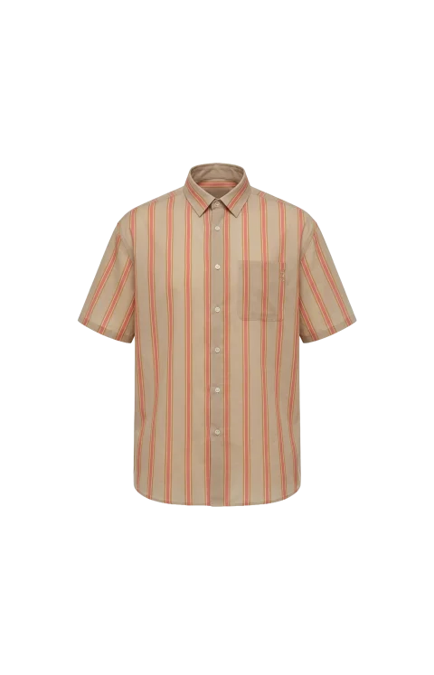 Striped Short-Sleeve Cotton Shirt