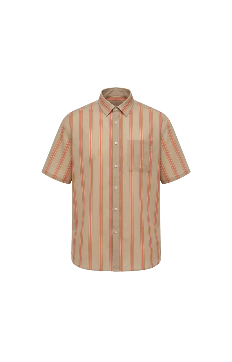 Striped Short-Sleeve Cotton Shirt