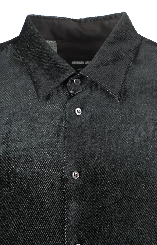 Silk-Blend Shirt in Devoré Velvet Twill Design — снимка 2
