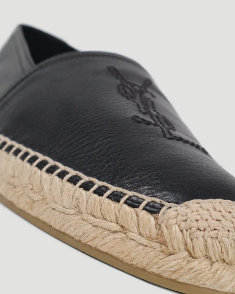 Espadrilles in Grained Leather with Stitched Logo — снимка 3