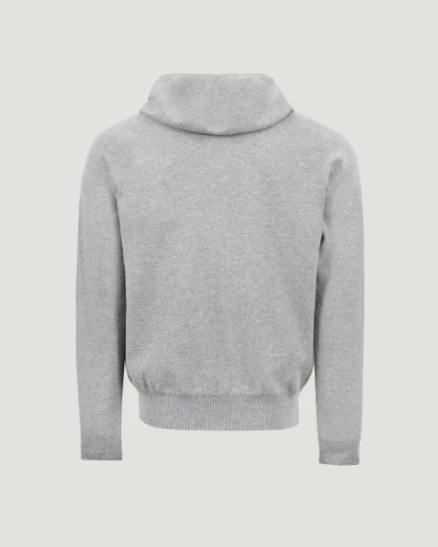 Regular Fit Cashmere Blend Zip Hoodie in Grey — снимка 4