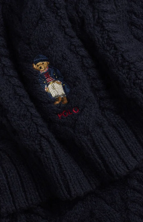 Плетен шал с POLO BEAR лого — снимка 3