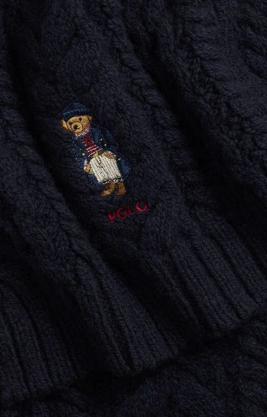 Плетен шал с POLO BEAR лого — снимка 3