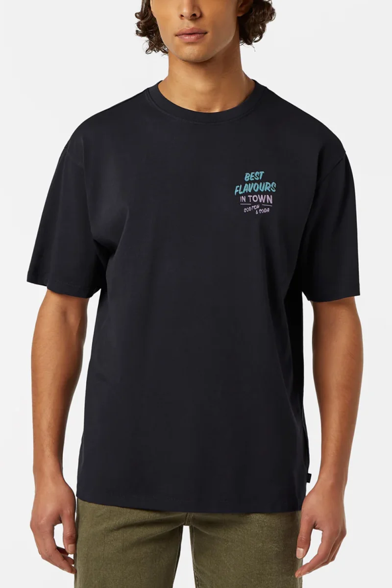T-Shirt Relaxed-Fit Front And Back Artwork 180050 0157 washed black — снимка 2