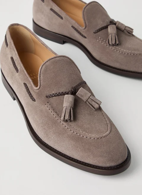 Велурени мокасини с пискюли Brunello Cucinelli — снимка 4