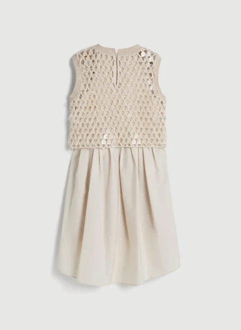 Рокля с плетен детайл 'Dazzling Mosaic' Brunello Cucinelli Kids 6 — снимка 2