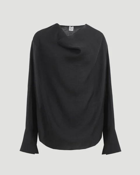 Cowl Blouse in Black