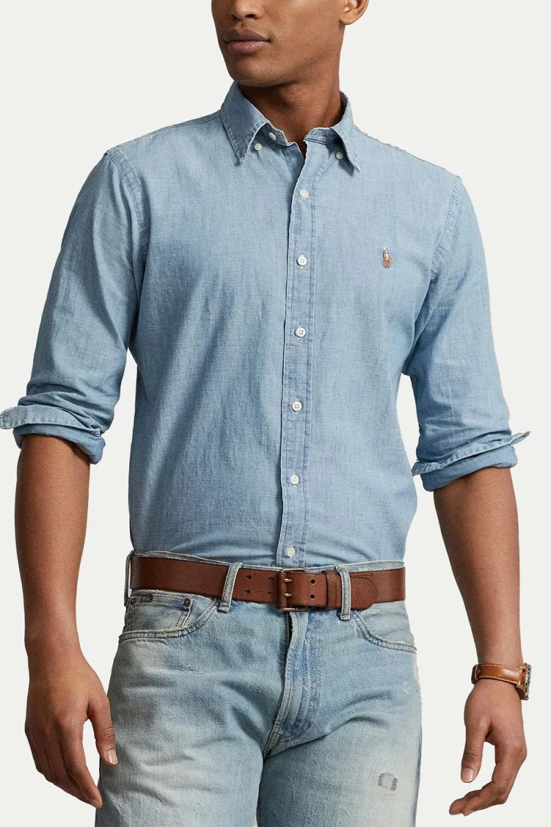 Риза Chambray-Cubdppcs 710792042001 450 light/pastel blue — снимка 2