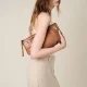 Дамска кафява чанта London Shoulder Small BORBONESE — снимка 5