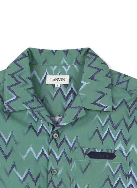 Риза с принт Lanvin Kids — снимка 2