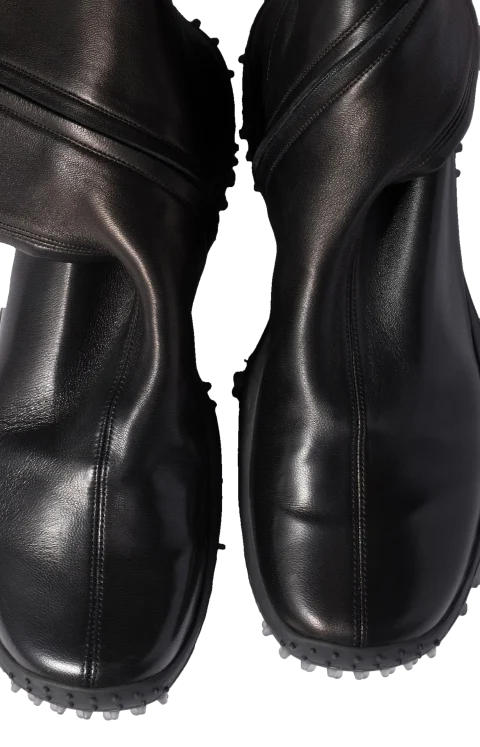 Stretch Nappa Leather Boots in Black — снимка 3