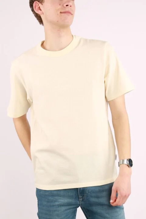 T-Shirt Jcoclub Structure Ss Crew Neck 12289941 11-0106 TCX sweet corn — снимка 2