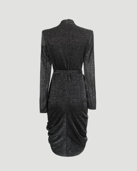 Cleora Lamé Wrap Dress — снимка 3