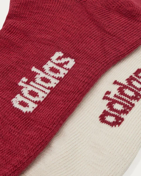 3-Stripes Socks in White and Burgundy — снимка 3