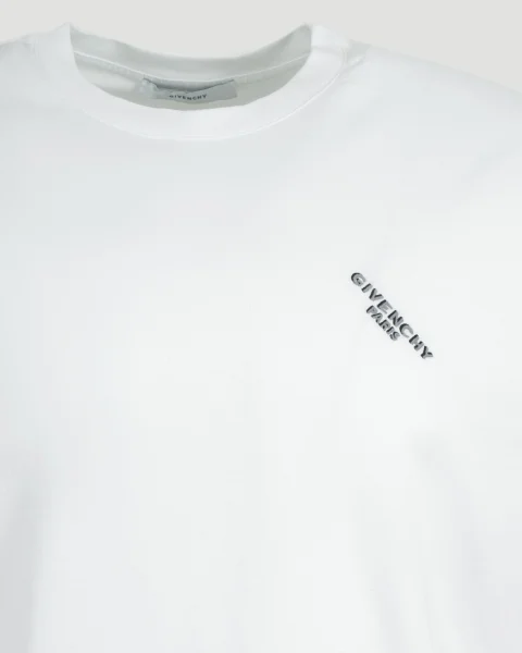 Cotton T-Shirt with Givenchy Shadow Print in White — снимка 2
