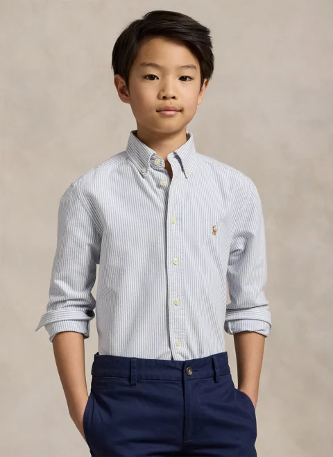Раирана риза с бродерия Ralph Lauren Kids 7-14 — снимка 2
