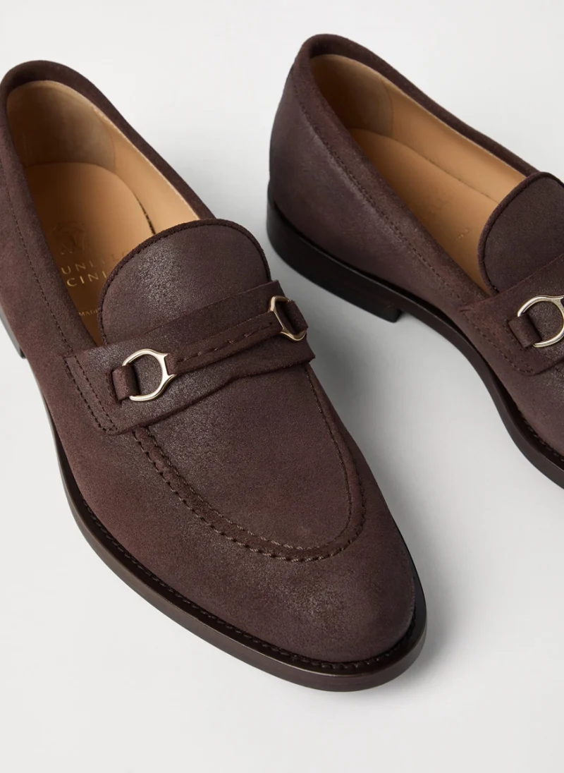 Велурени мокасини 'Penny' Brunello Cucinelli, — снимка 9