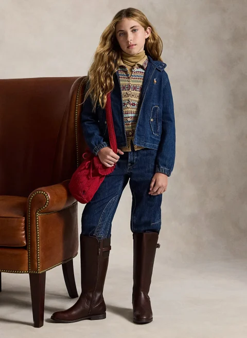 Яке от деним с бродерия Ralph Lauren Kids 7-10 — снимка 5