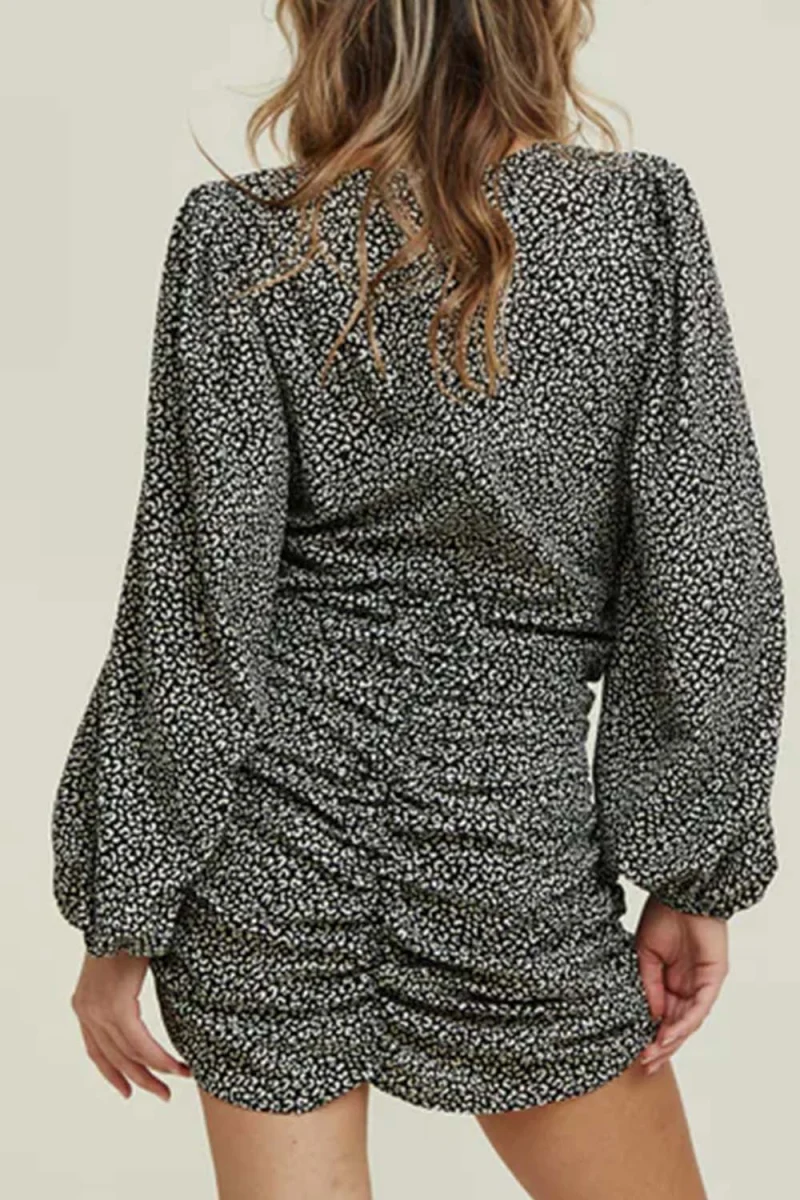 Dress Selma Dress RUT-22-04-58 black leo print — снимка 2