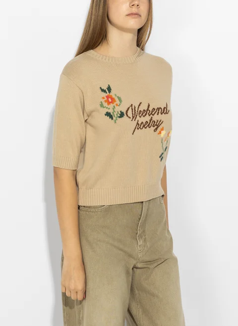 Пуловер с бродерия Weekend Max Mara Wkdfiacre — снимка 4