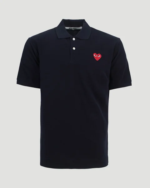 Heart Logo Polo Shirt in Navy