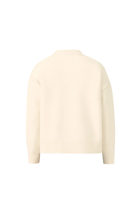 White Wool Ami de Coeur Crewneck Sweater — снимка 2