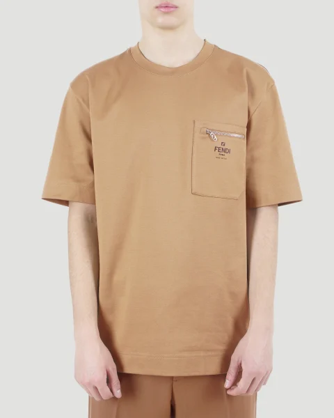Light Brown Cotton T-Shirt — снимка 2