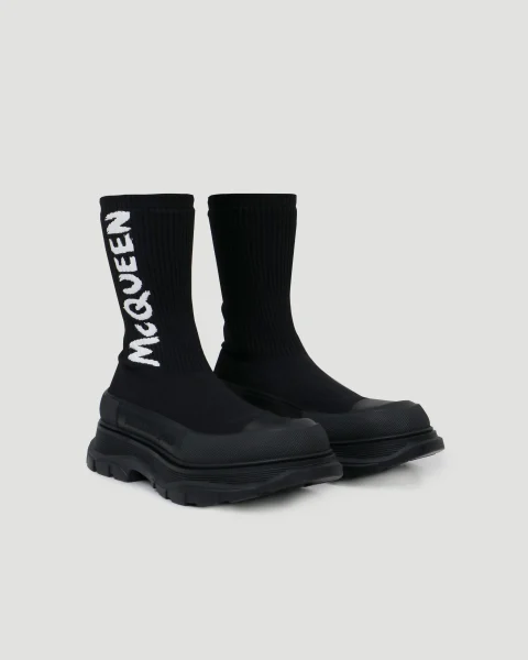 Graffiti Logo-Print Sock-Boots — снимка 3