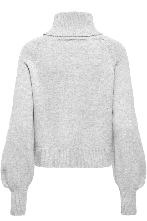 Плетено Onlolivia Roll Neck 15381063 BS000086 light grey melange — снимка 2