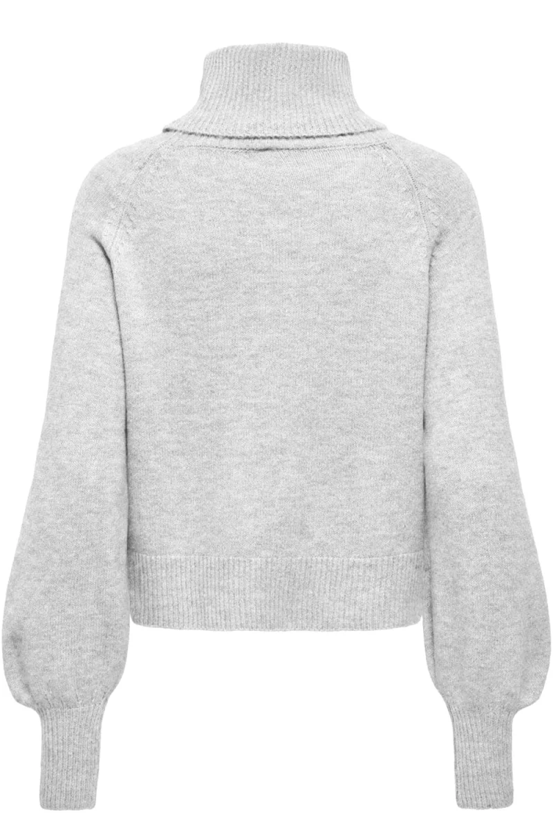 Плетено Onlolivia Roll Neck 15381063 BS000086 light grey melange — снимка 2